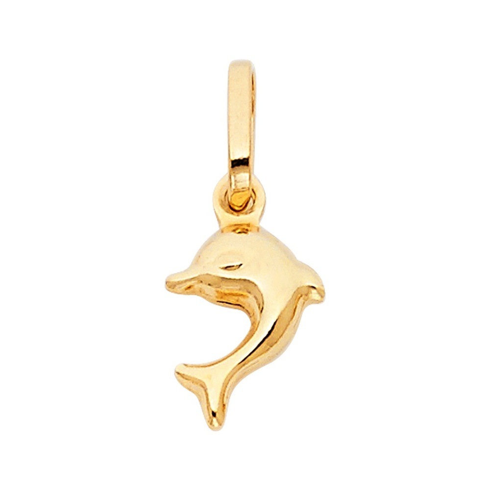 14K Yellow Gold  Dolphin Pendant